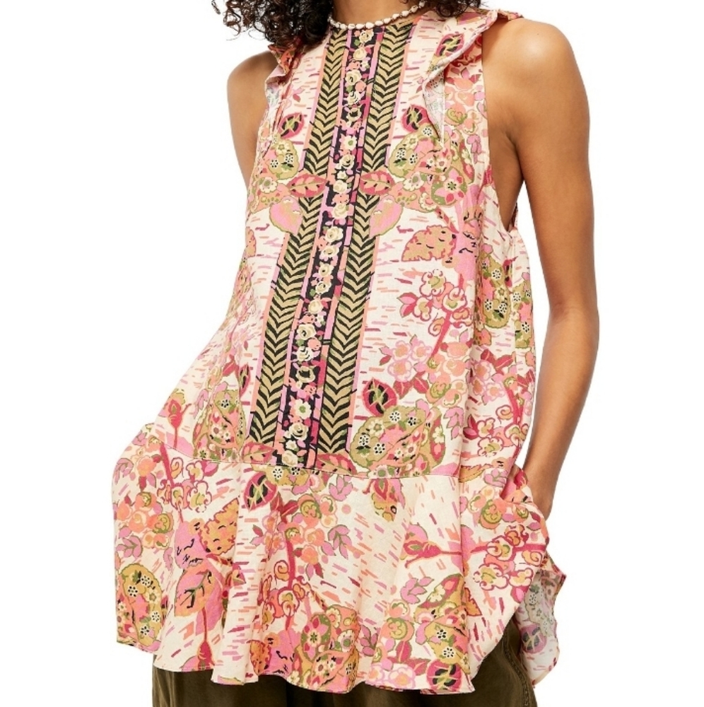 Free People Summer in Tulum Linen Blend Tunic